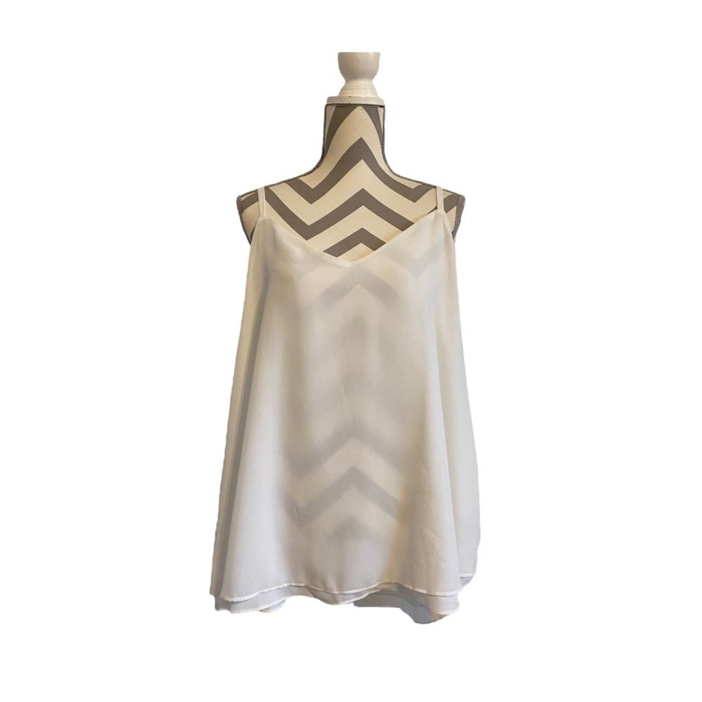 Torrid Sheer Sleeveless White Top Size 2